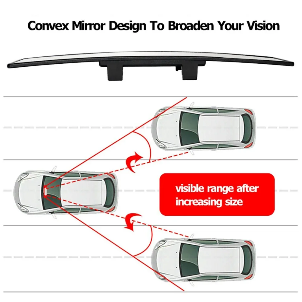 Universal Car Mirror Anti Glare Wide-angle Panoramic Rearview Mirror Auto Reverse Back Parking Reference Rear Mirror Car-styling 3