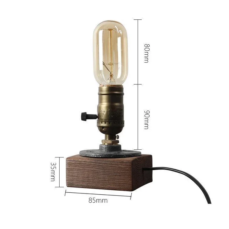 

Bedroom Living Room Table Light E27 Bedside Lamps Fixtures Retro Water Pipe Table Lamp Decorative Table Lights Indoor Lighting