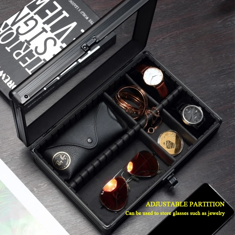 10-Slot Multi-Purpose Aluminum Alloy Watch Storage Case with Removable Internal Divider... - SKU AWSC1109 - UGI Packaging