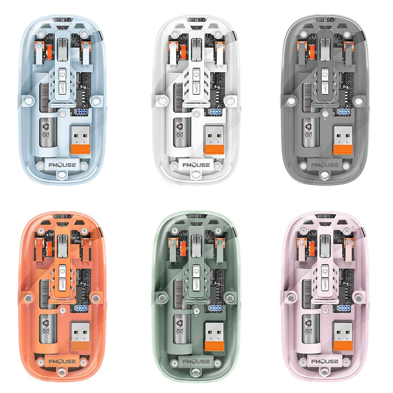 M233 Transparent Magnetic Mouse Triple Mode 2.4G Bluetooth 