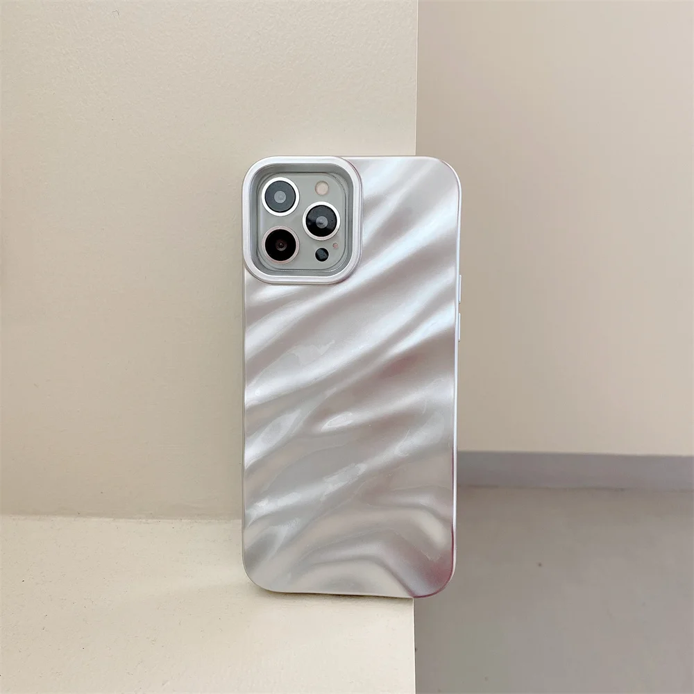 Glossy Solid Color Water Ripple 3D Wave Case