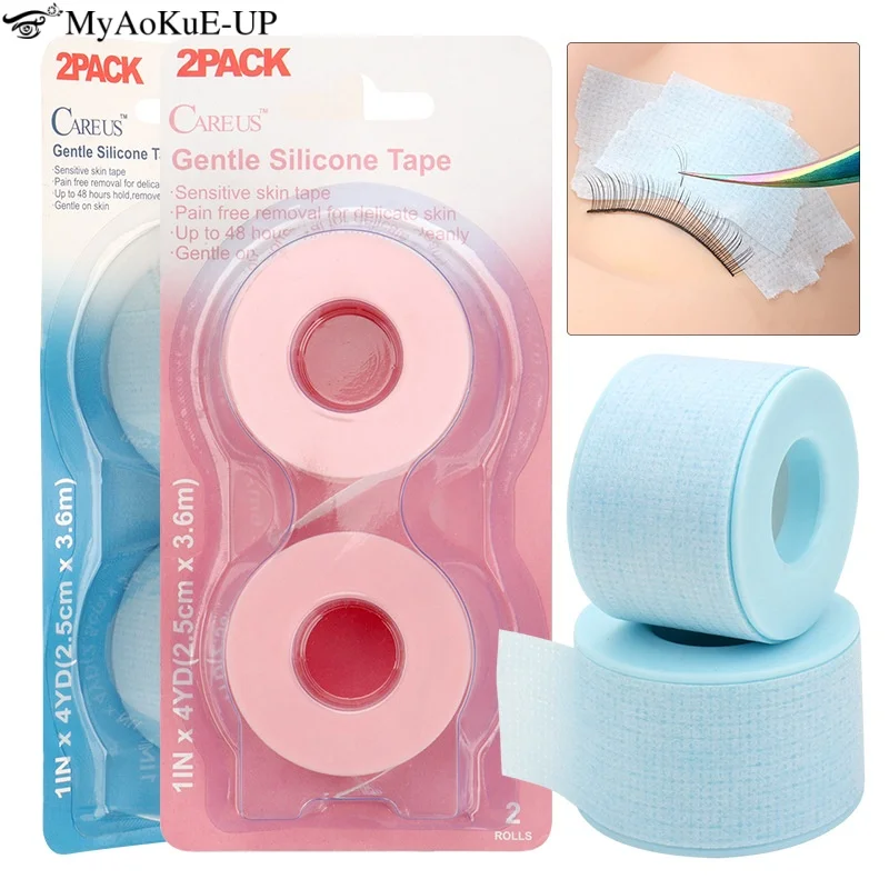 Eyelash Silicone Tape Lash Extension Adhesive Tape Small Hole Breathable Easy Tear Eye Pads Paper Patch Makeup Tools 2pcs/Box