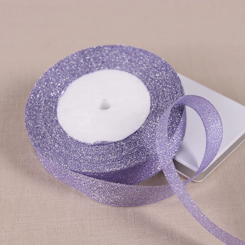 Gold Silver Metallic Glitter Ribbon - 25 Yards of 20mm for DIY Crafts, Sewing, and Gift Wrap