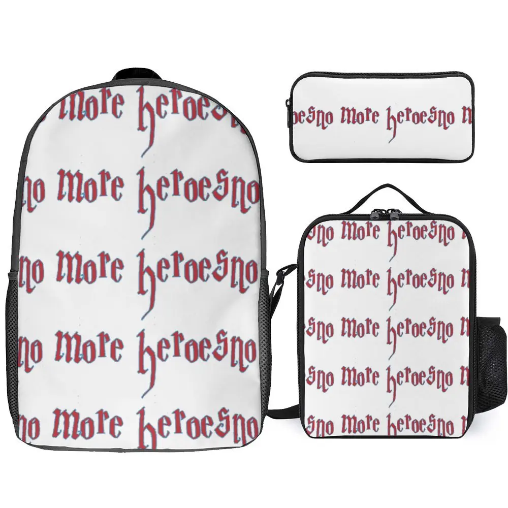 No More Heroes Classic Durable Confortevole Field Pack 3 In 1 Set 17 Pollici Zaino Lunch Bag Pen Bag Attività Sportive Creative