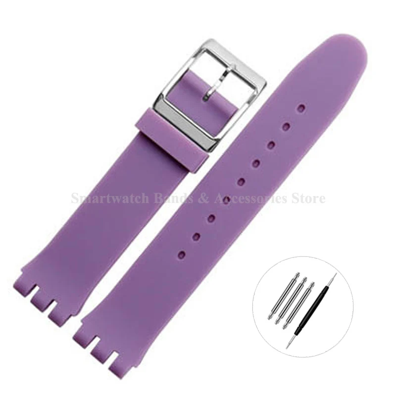 Silicone Waterproof Watch Strap with Silver Pin Buckle
