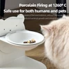 Detachable Ceramic Elevated Pet Bowl - Anti-Spill Large Capacity Tilt Design Pet Drinking and Eating Bowl & Water 5