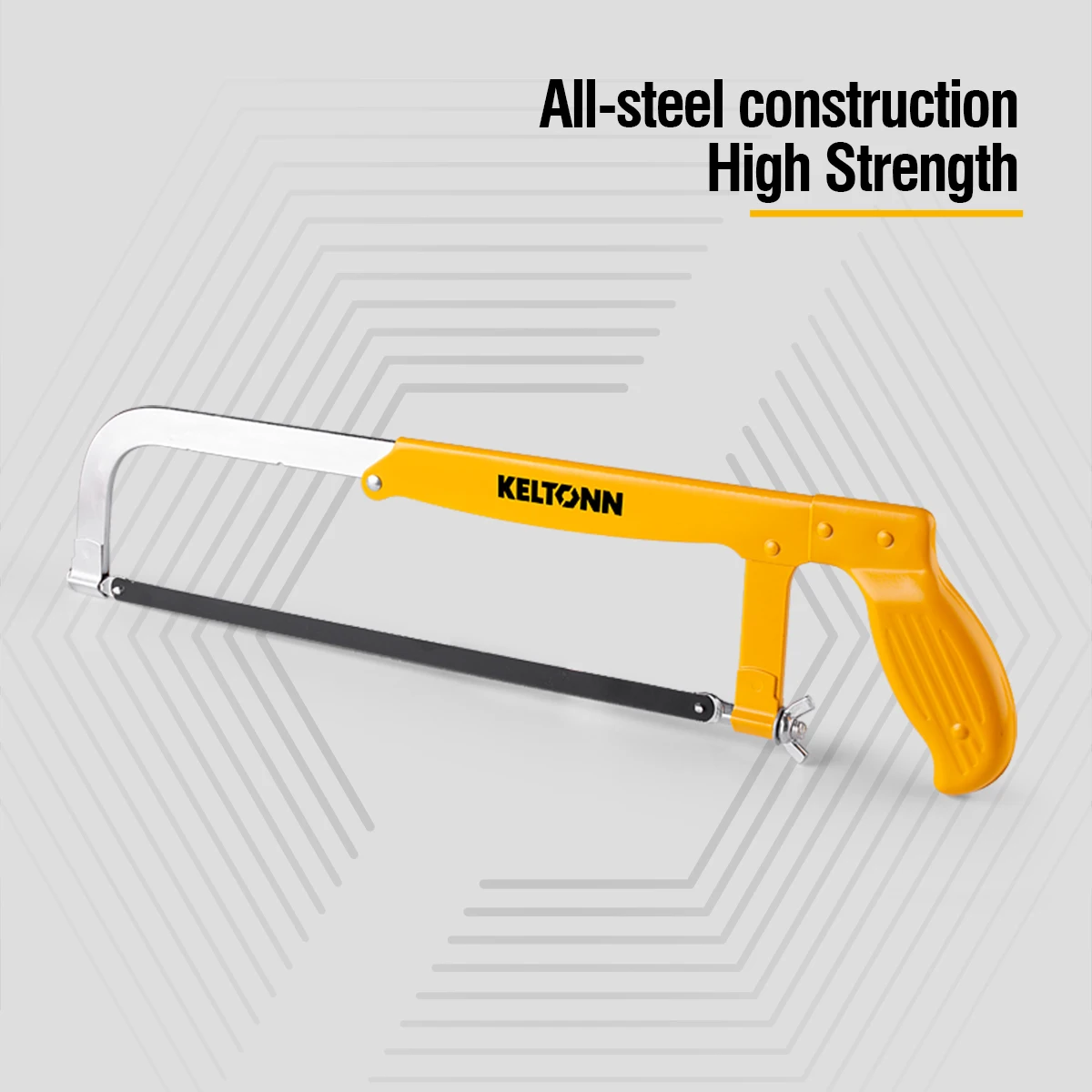 Adjustable hacksaw frame, the frame is made of professional high-carbon tool steel, adjustable to 8", 10", 12"