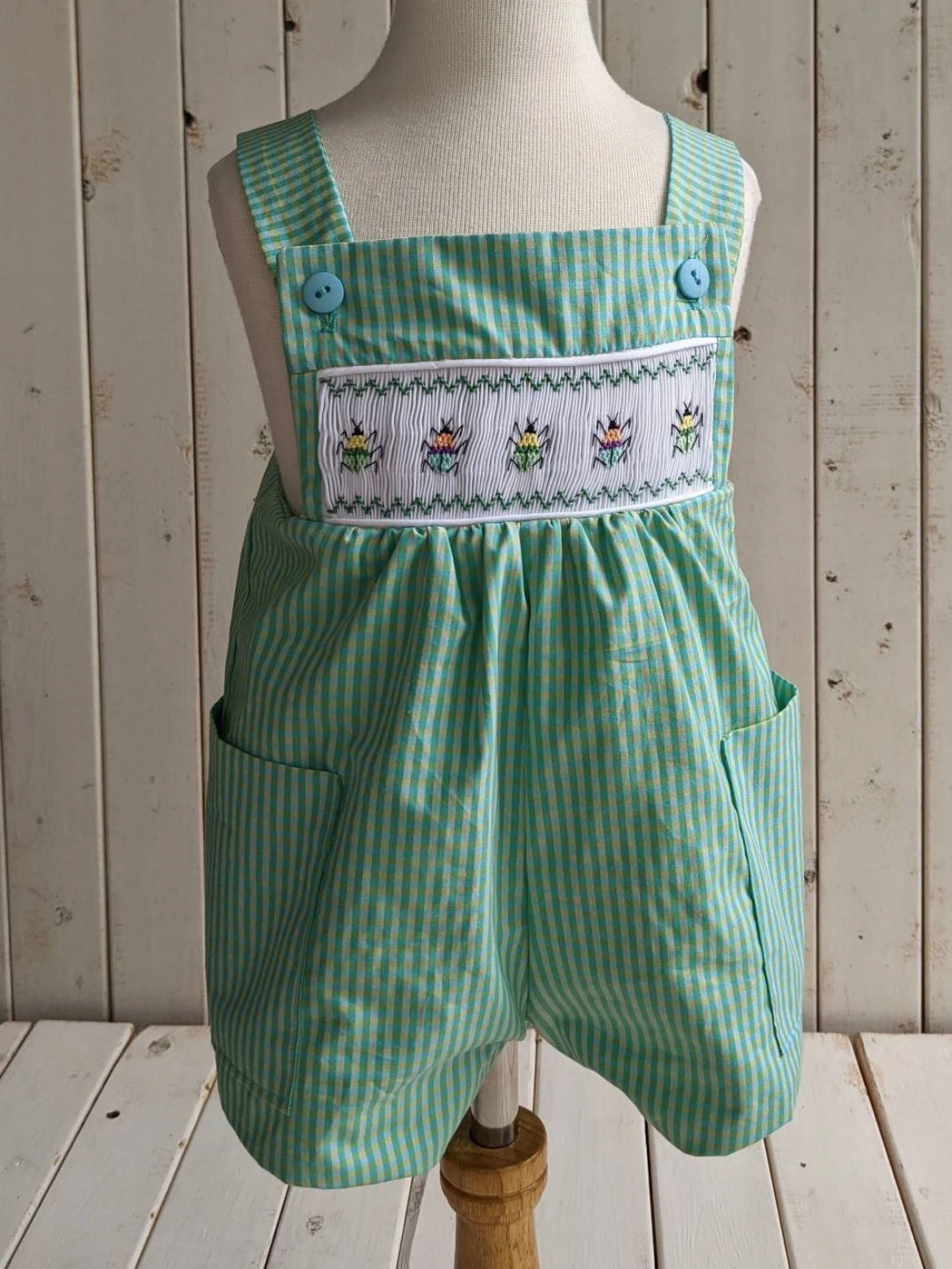 Anavini Toddler Boys Soft Green Shirt - Smocked Yard Lawn Mower main image 1