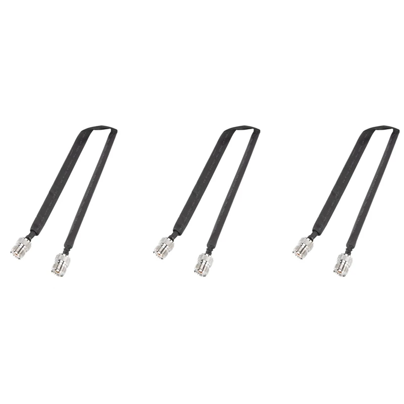 

3X Door/Window Pass Through Flat RF Coaxial Cable SO239 UHF Female To UHF Female 50 Ohm RF Coax Pigtail Extension Cord