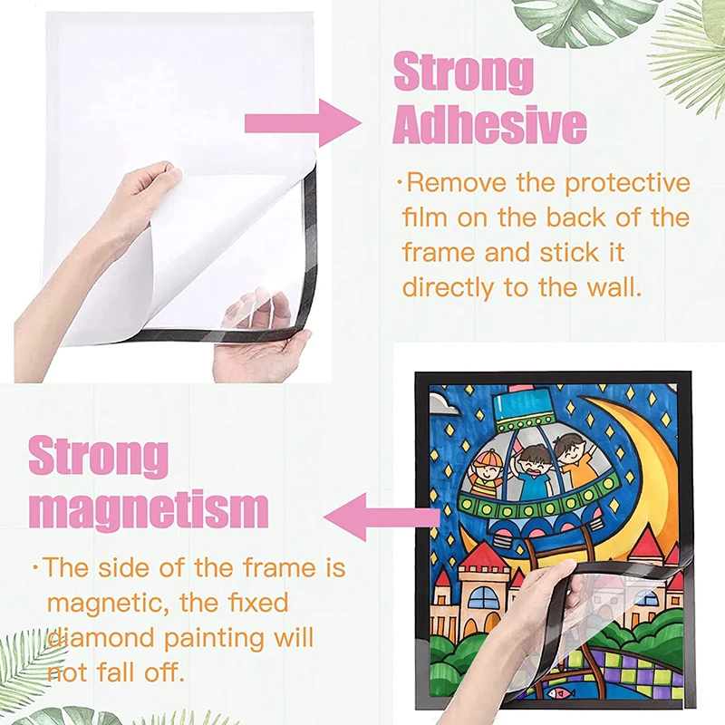 30x40CM Magnetic Photo Frame Diamond Art Frame PVC Black Painting Pictures Certificates Display Home Office Wall Decor photo frame