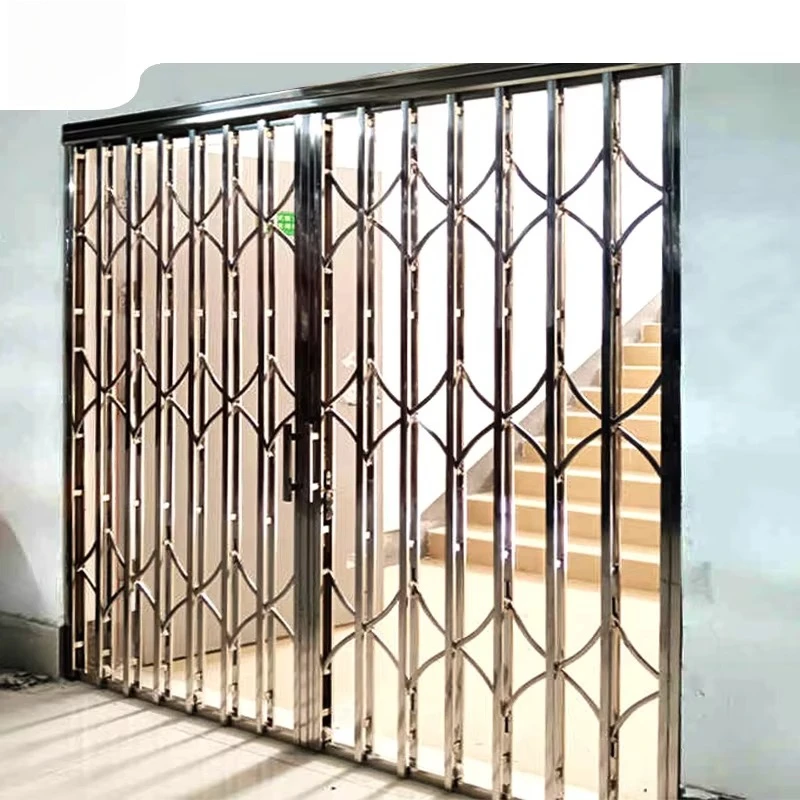 Safety door Stainless steel metal grille Sliding door Retractable