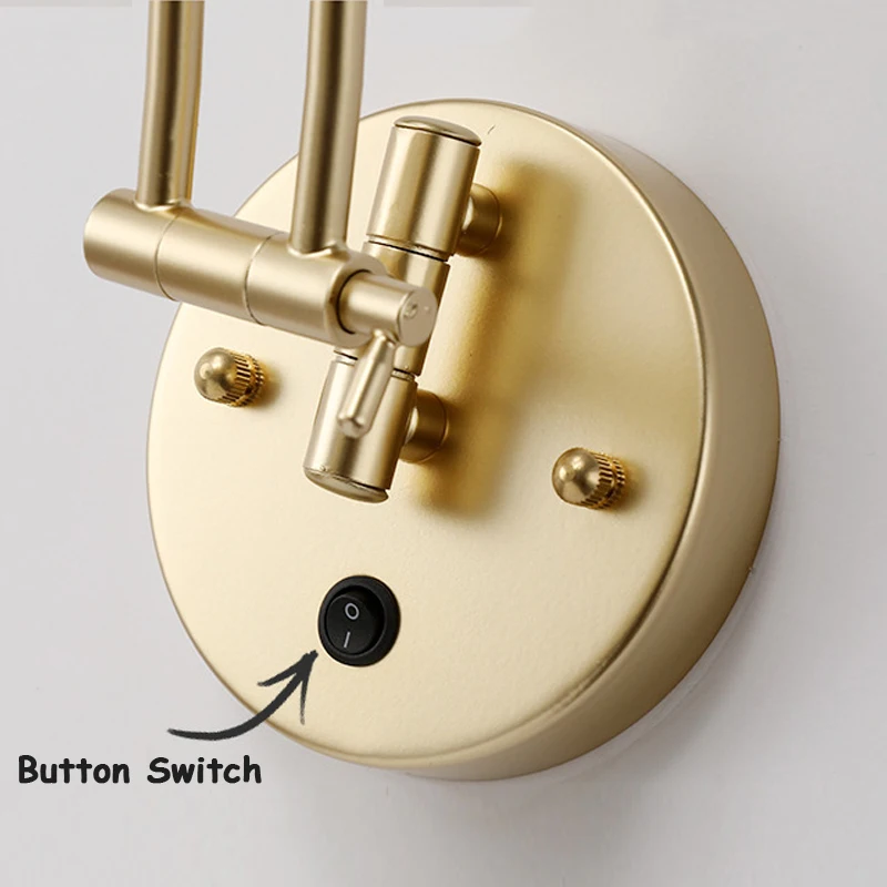 Dimmable Folding Retractable Wall Lamp Touch Switch Bedroom Bedside Reading Plug Button Study Rocker Light wall light,led wall lamp,led reading light