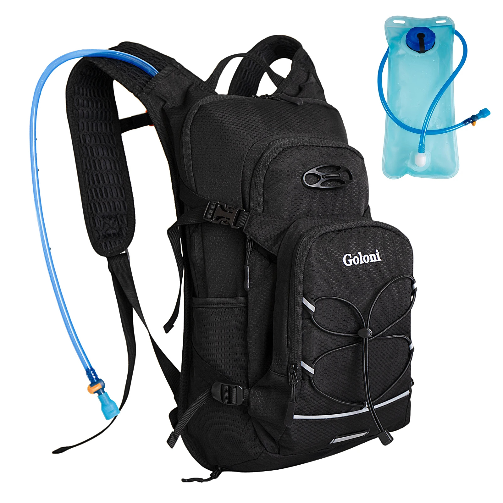 Hiking Hydration Backpack with Water Bladder 2L Plus a Sewn-in Rain Cover Water Backpack Women Men Lightweight Insulation Hydrat