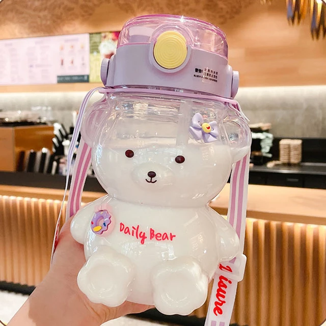 Kawaii Water Bottle for Girls Cute Kids Water Bottles with Straw,Cute Water  Leak Proof Bottles Portable Leakproof Water Jug For - AliExpress