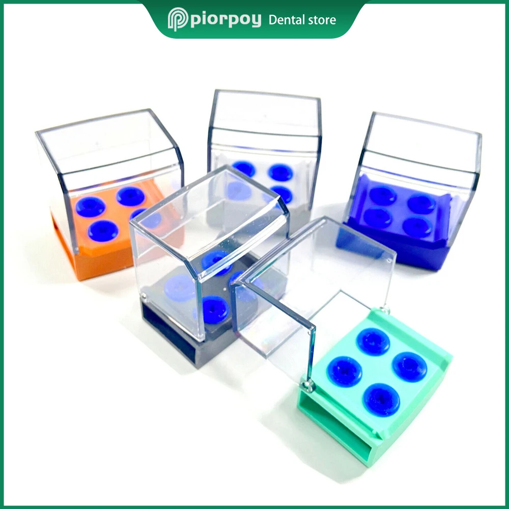 

PIORPOY 4 Holes Dental Scaler Tips Stand Block Disinfection Box Dentistry Bur Holder Odontologia Organizers Sterilizer Box