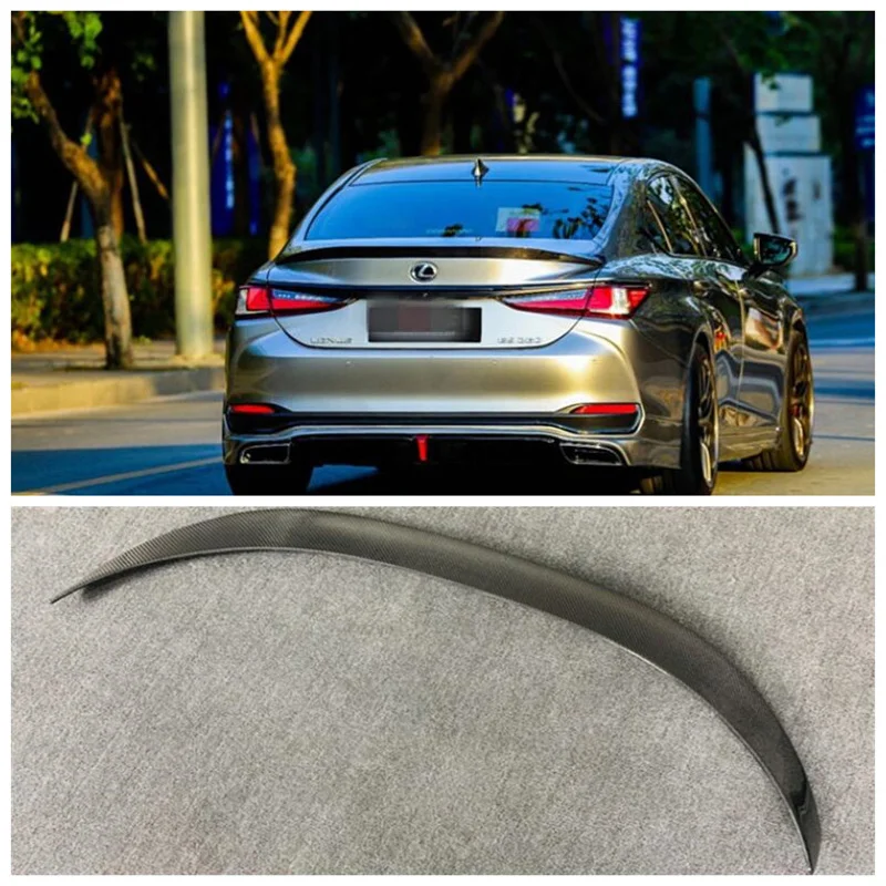 

Fits For Lexus ES200 ES260 ES300H 2019 2020 2021 2022 Real Carbon Fiber Car Rear Trunk Lip Spoiler Splitter Wing