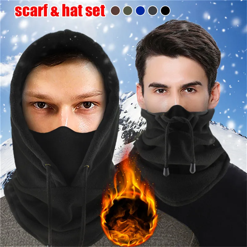 2023 New Quality Cycling  Balaclava Ski Winter Windproof  Outdoor Sports Bib Cold Padded Hood Mask Plush Warm Hat Bike