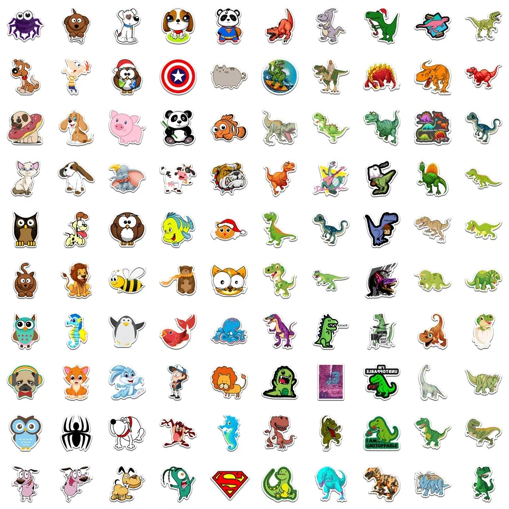 Mix Cute Cartoon Animals Graffiti Stickers