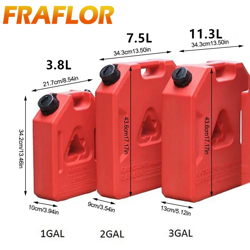 3.8L 7.5L 11.3L Jerry Can Gas Fuel Tank Plastic Petrol Car Gokart Spare Container Gasoline Petrol Tanks Canister ATV Motorcycle