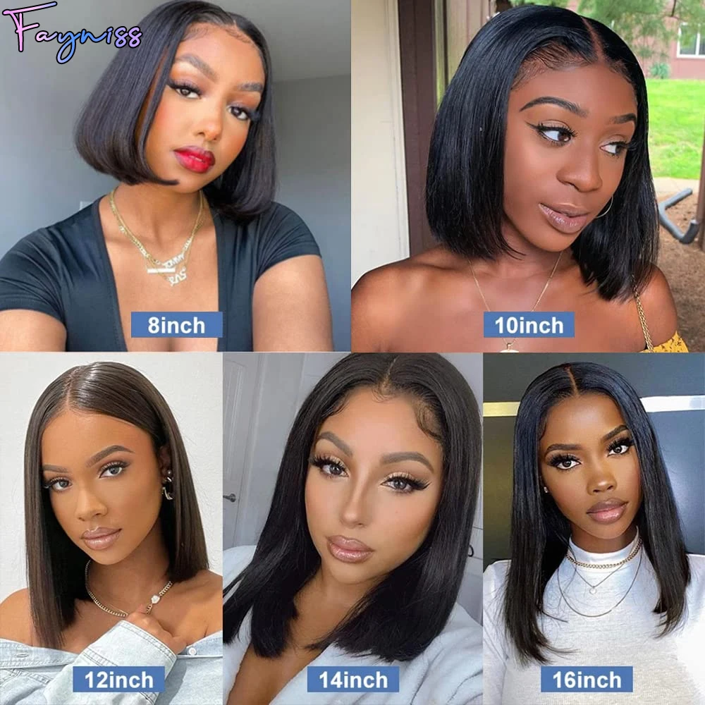 Straight Bob Wig Human Hair Lace Front Wigs For Women 13x4 Transparent Lace Frontal Bob Wig Human Hair Pre Plucked 4X4 human hair wig human hair extensions lace front wig human hair wigs front lace wig