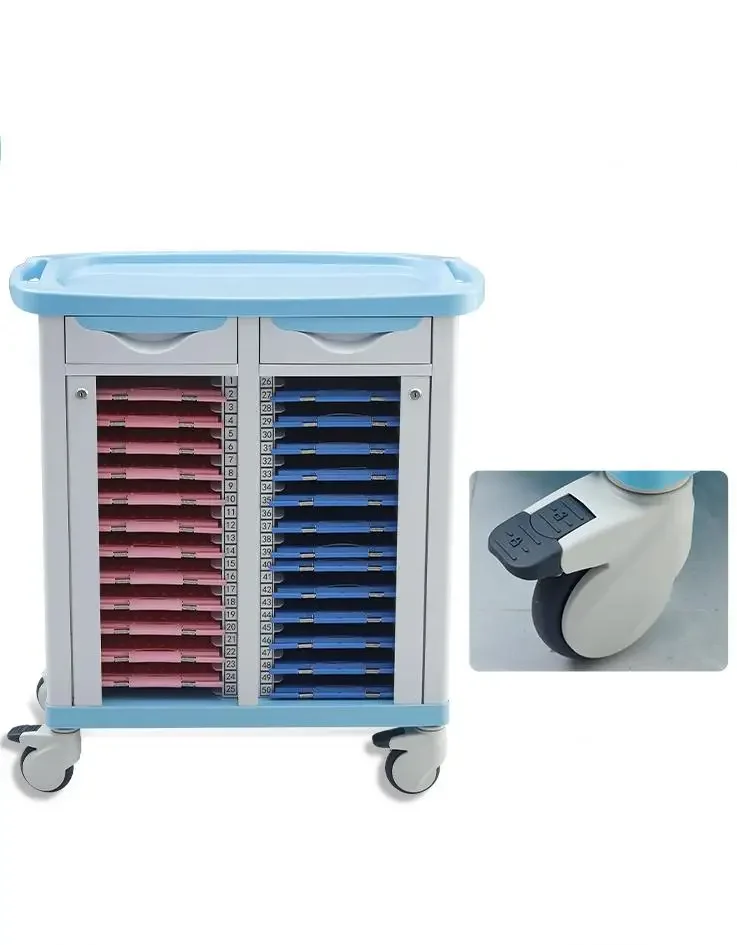 

NEWOUYAStainless Steel Double-Copy Medical Record Cart
