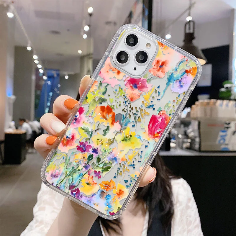 thumbnail image 1 of Flower Phone Case For iPhone 13 Case iPhone 11 12 14 15 Pro Max 12 13 Mini 7 8 Plus SE 2020 XR XS X Shockproof Clear Soft Cover, 1 of 5