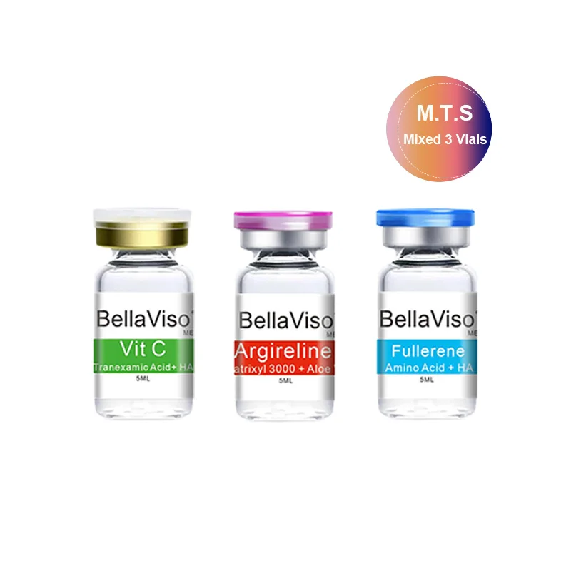 

BellaViso Mixed 3 Vials Face Essence Vitamin C Argireline Fullerene MTS Skin Whitening Anti Wrinkle Rejuvenation Facial Serum
