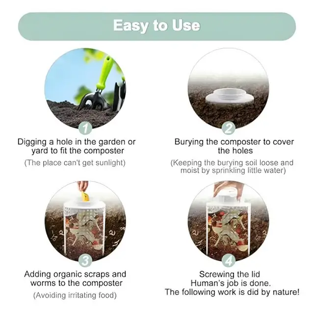 Outdoor Compost Bin Worm Composting Bin Worm Farm Compost Bin Kit for Raised Garden Beds at Home Farm Flower Pots Compost Bin 3
