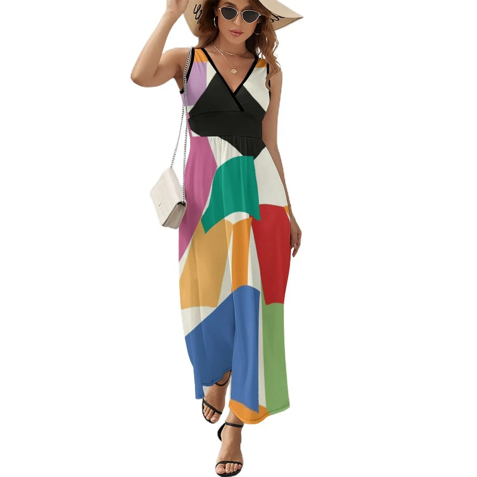 

Colorful Collage Matisse Inspired Sleeveless Dress ladies dresses for special occasion luxury woman party dress
