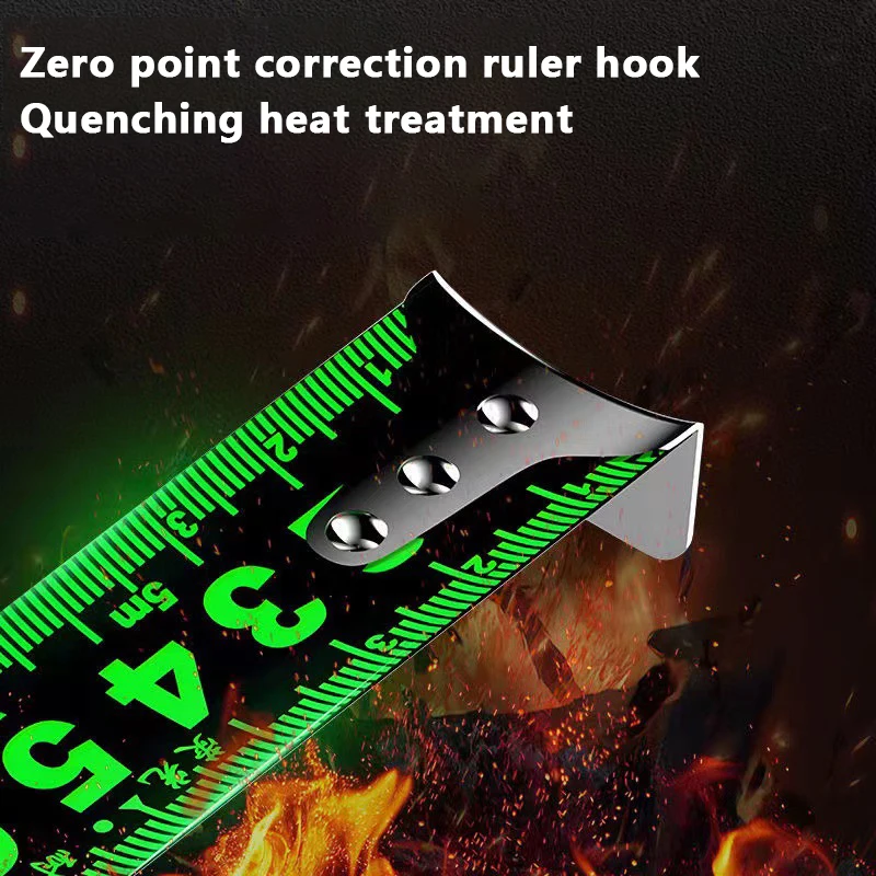 Fluorescence Tape Measure 3/5M Wear Resistant Thickened Portable Tape Measure Steel Tape Measure High Precision Ranging Tool