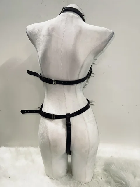 Spikey Metal Body Suit Harness 9
