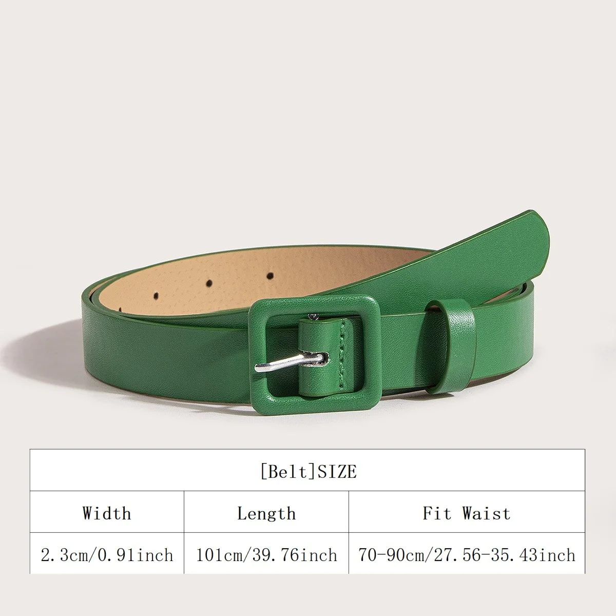Neuer vielseitiger Rock für Damen aus PU-Leder, modischer Taillengürtel mit Nadelschnalle, trendige quadratische Schnalle auf Lager – Detail 3