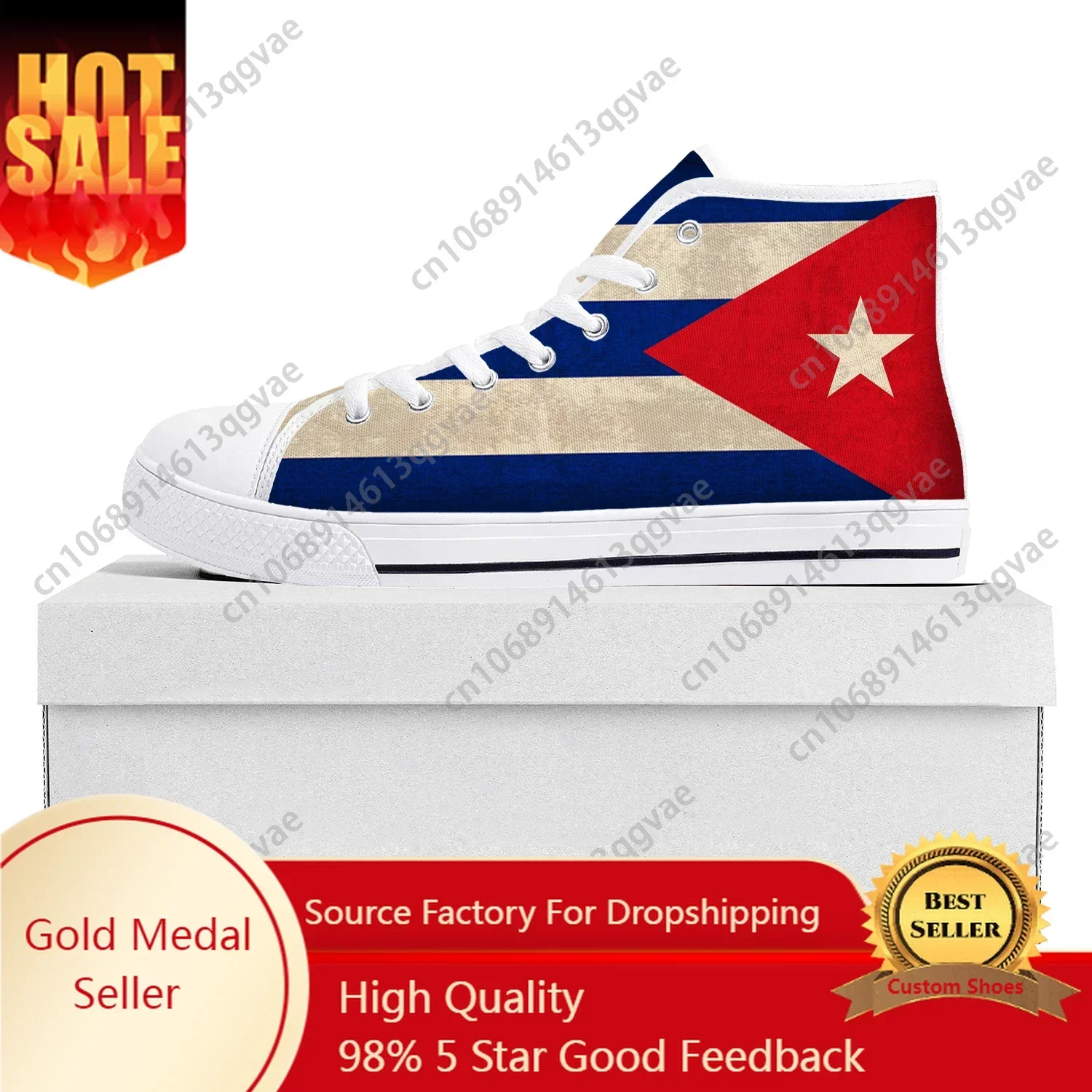 Cuban Flag High Top High Quality Sneakers Mens Womens Teenager Canvas Sneaker Cuba Casual Couple Shoes Custom Shoe