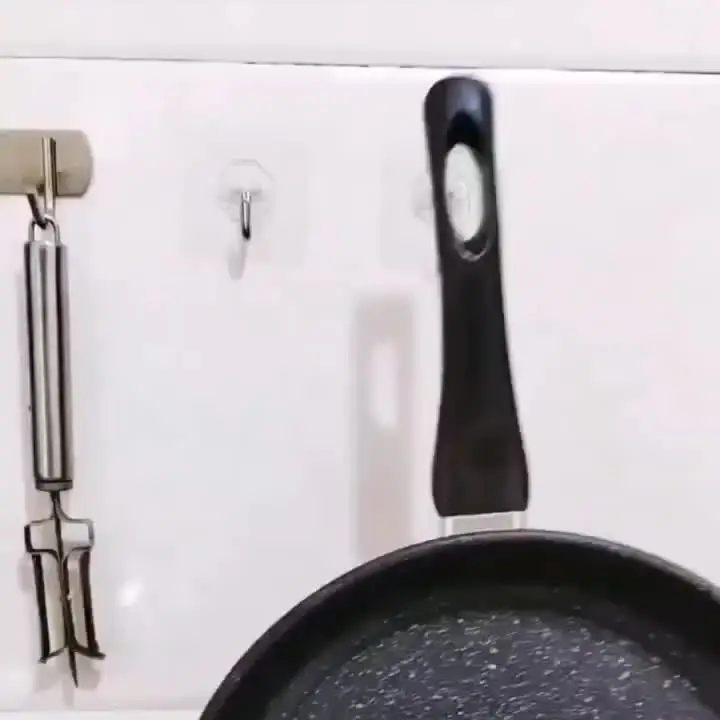 Прозрачные самоклеящиеся крючки из ПВХ+металл 6x6 см