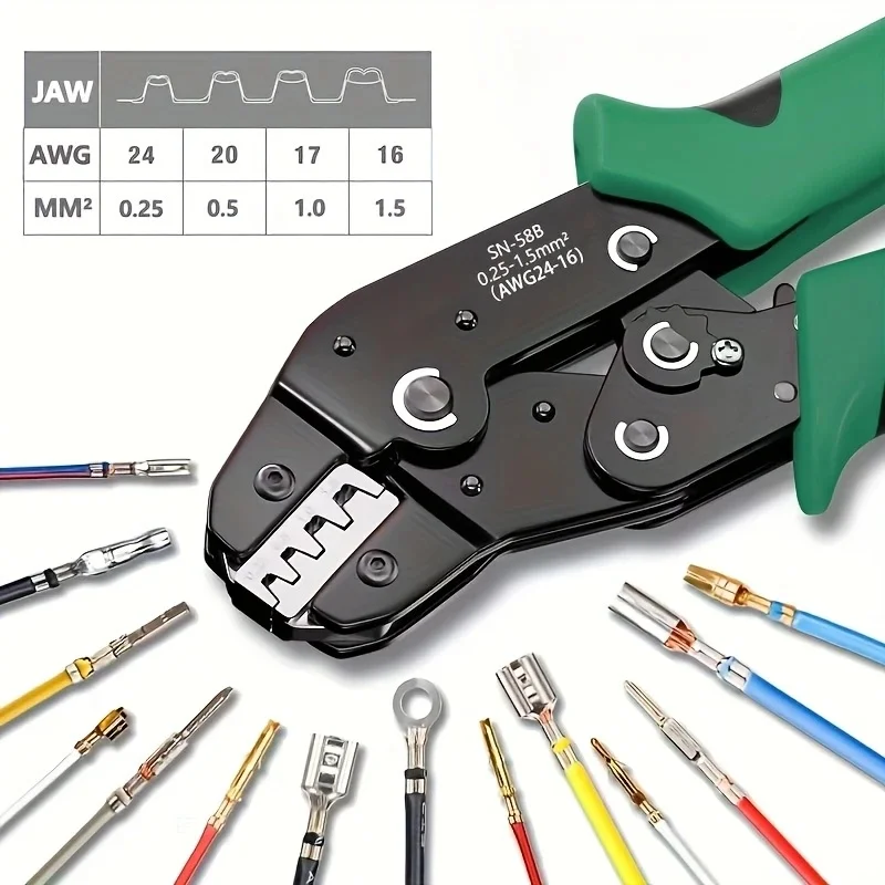 Hand Crimping Tool Wire Ratchet Crimping Plier XH2.54/DuPont2.54/2.8/4.8/6.3 JST Terminals Crimper SN-58B