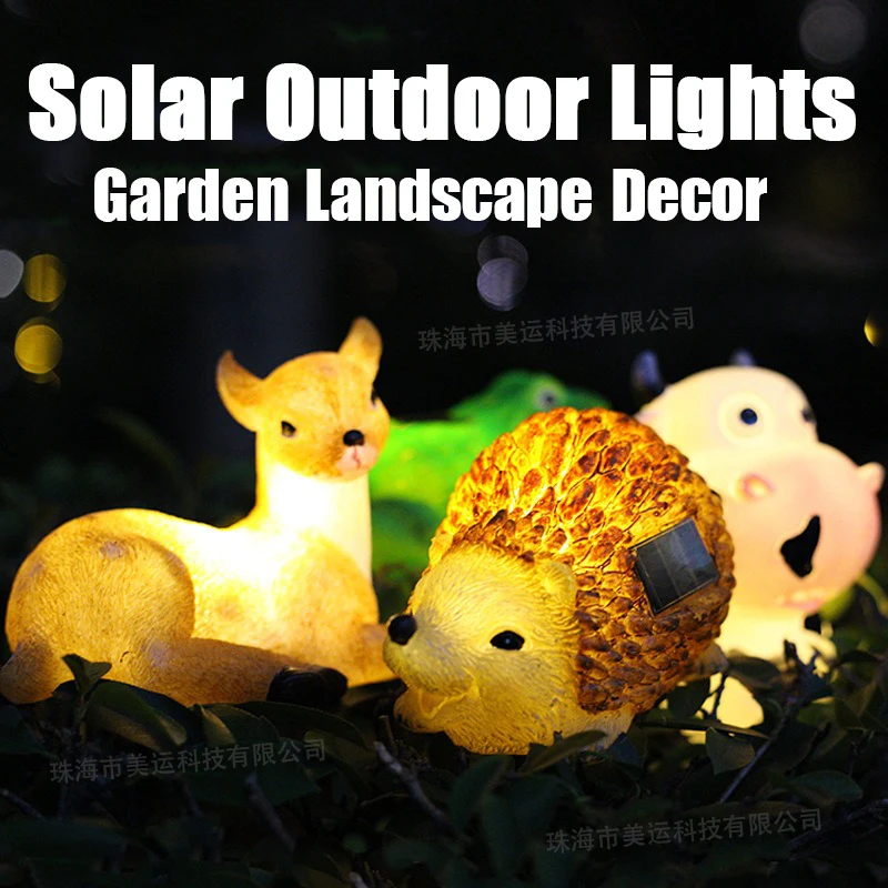 Solar Energy Lights Outdoor LED Creative Animal Cartoon Villa Balcony Courtyard Landscape Decoration Garden Waterproof Lawn Lamp