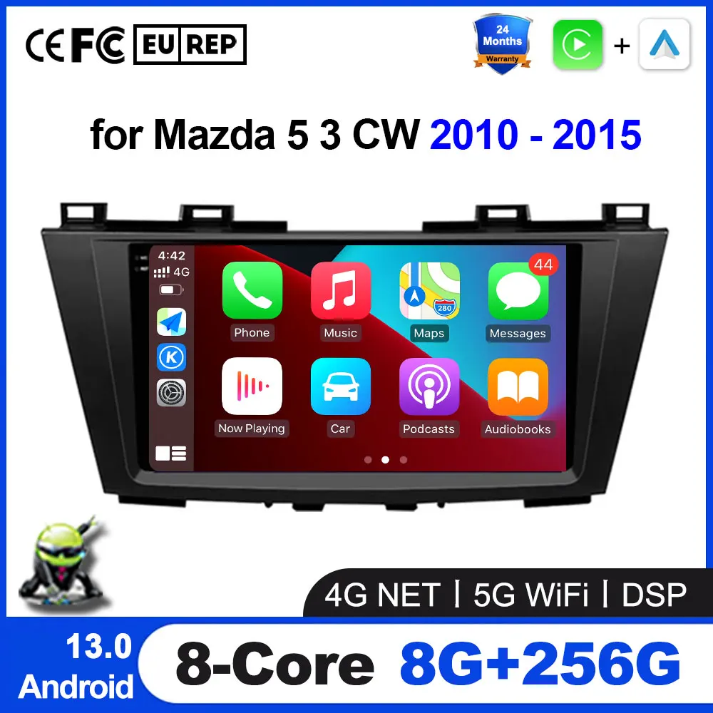 

for Mazda 5 3 CW 2010 - 2015 Car Multimedia Video Player acesssories Stereo Wireless CarPlay Auto GPS Android 13 Auto Radio