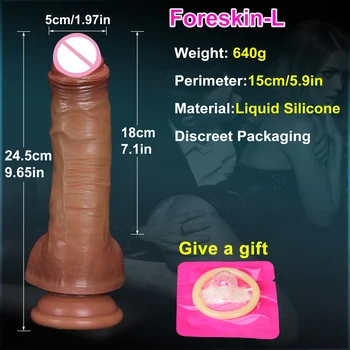 Realistic Soft Huge Thick Dildo Anal Plug Sex Toy for Women Double Silicone Masturbators Small Penis Big Suction Cup Rose Dick 5