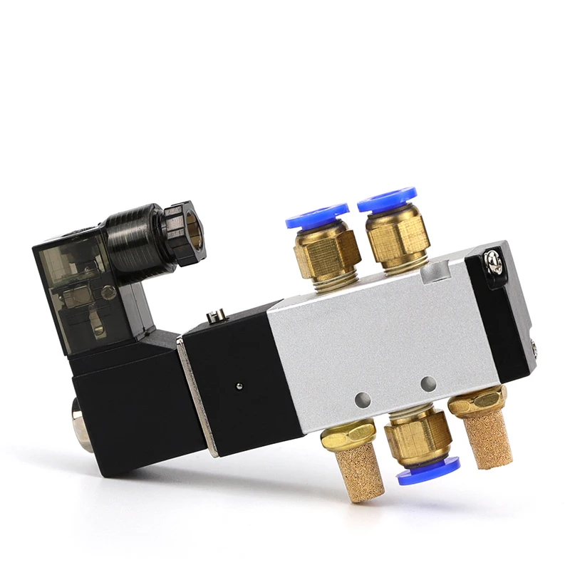 

4V110-06 1/8 Bsp Air Solenoid Valve 5 Way Port 2 Position Gas Pneumatic Electric Magnetic Valves DC12V 24V 110 V220V Coil Volt