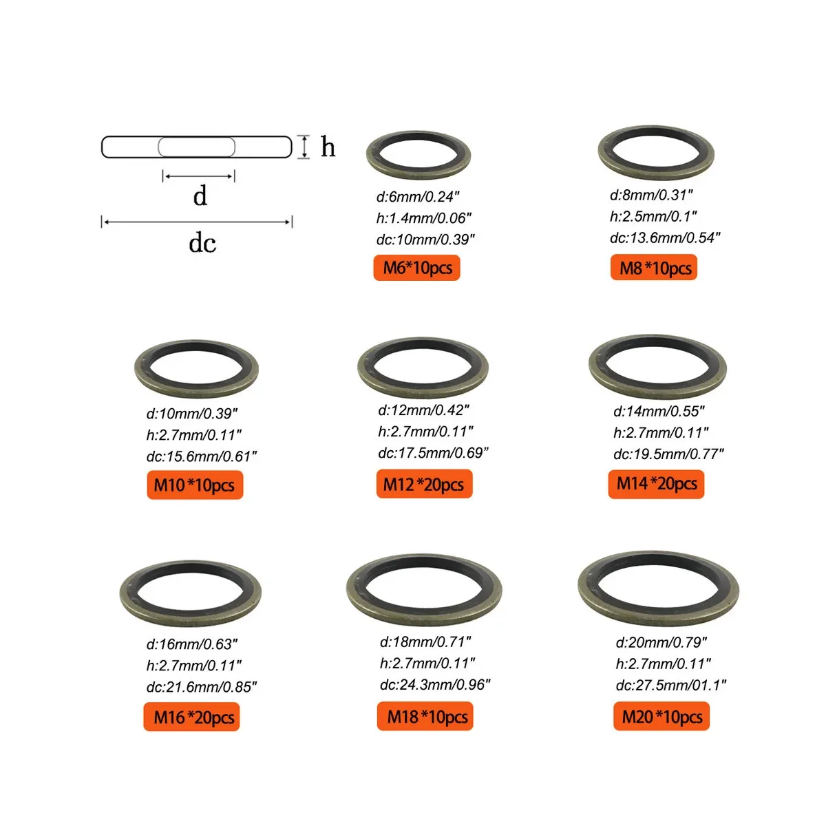 110PCS Universal Rubber O-Ring Assortment Set Gasket Automotive Seal SAE Kit