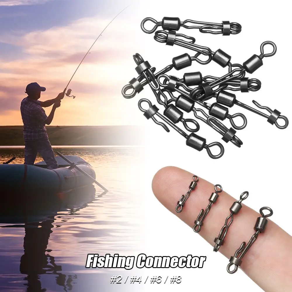 10/20 Pcs/Pack New Style Carp Rolling Swivel With Lock Snap Quick