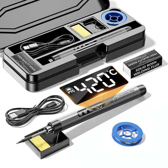 Saldatore USB Tipo-C Interfaccia Mini Saldatore Set Display digitale Saldatore elettrico Temperatura regolabile 5V 8W 6