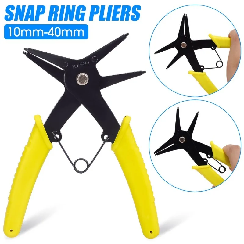 

2 in 1 Snap Ring Plier Multifunctional Hand Automotive Maintenance Tool Internal External Ring Remover 4 Way Type Circlip Pliers