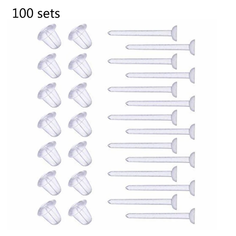 voor Creative 100 Set Clear Oorbellen Plastic Post Oorbellen Siliconen Oorbel Rug Oorstekers Piercing Vasthouders voor Vrouwen