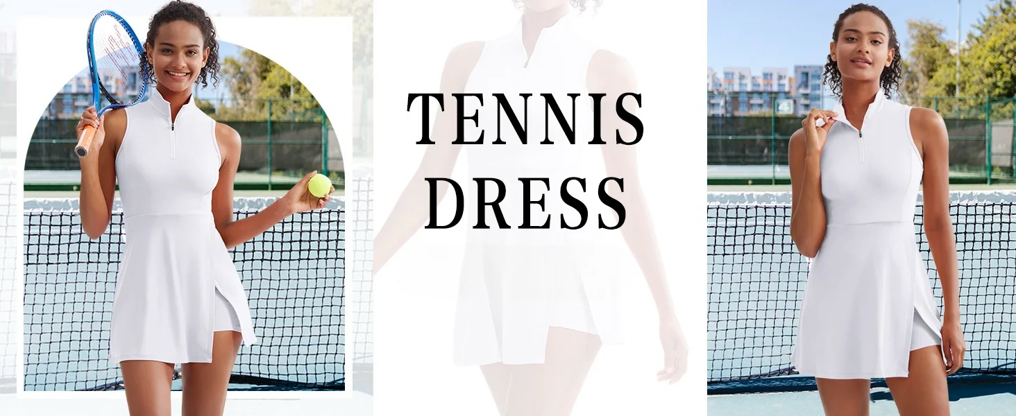 Women Dress Sports Clothing Summer Tennis Dress Fitness Shorts Suit Running Slimming Soft Sports Yoga Sets Outdoor Zipper Badminton Golf Skirt