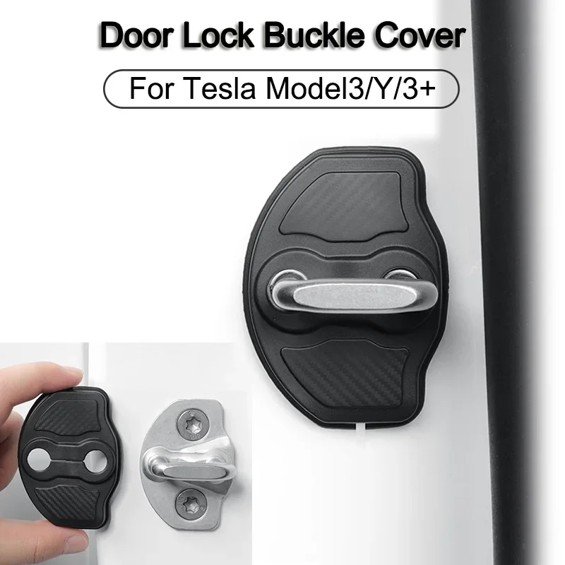 4 stücke für Tesla Modell Y Modell 3 2017-2023 / MODEL3 Highland 2024 Auto Tür Stumm Dämpfung Kissen silikon Türschloss Schnalle Abdeckung