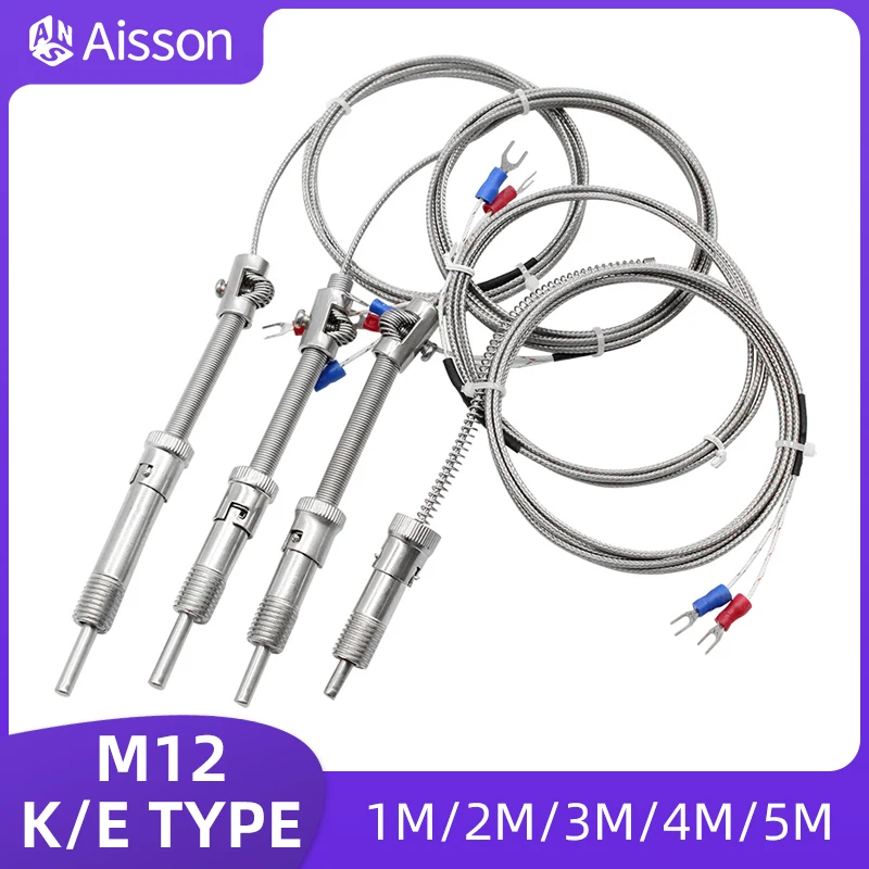 Sensore PT100 Con Cavo Intrecciato Schermato – Lunghezza 1m / 2m, Sonda Termocoppia Di Precisione - 2