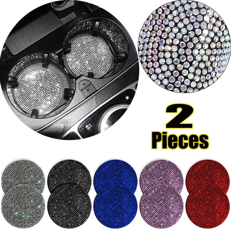 Diamond Car Coaster Water Cup Slot Anti Slip Mat Bling Car Cup Coaster Black Pink Silica Pad Holder Mat Auto Decoration cup holder coasters,car coaster pads