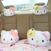 Sanrio Hello Kitty Headrest Seat Belt Cover Back Cushion Kawaii Japanese Style Car Accessories Cute Kitty Cat Pillow Blanket 1