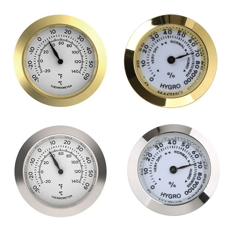 

Mini Indoor Thermometer Hygrometer Temperature Humidity Monitor Gauge for Home, Room, Outdoor, Mechanical Diameter 37mm 40JE